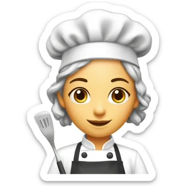 Chef female bring spatula sticker
