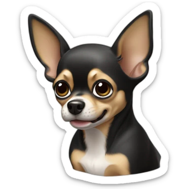 chihuahua NEGRO gritando sticker