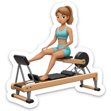 Girl playing pilates on pilates machine sticker