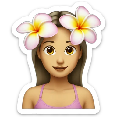 plumeria flower sticker