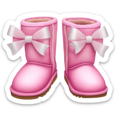 Pink uggs with White bows  sticker