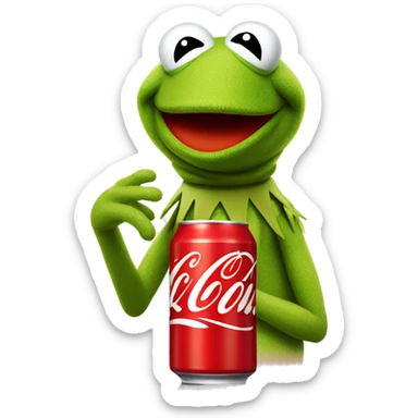 Kermit the frog coke sticker