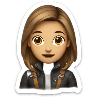 Fille avec manteaux en cuire sticker