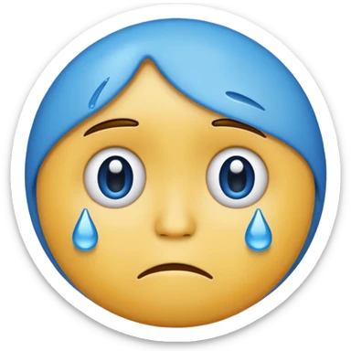 Sad face blue. emoji  sticker