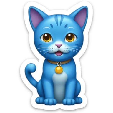 Blue cat gumball sticker