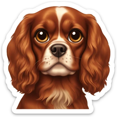 Brownish red cavalier King Charles spaniel dog  sticker