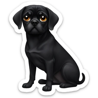 Black puggle sticker