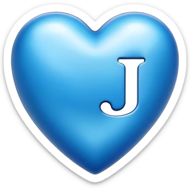 Blue heart with letter J on it sticker