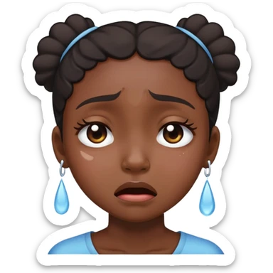 black girl crying (tears must look like this emoji : 😭) sticker
