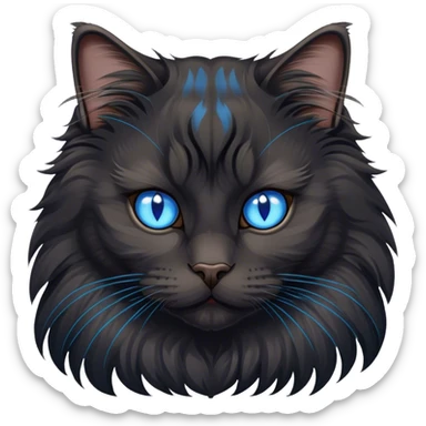 black maine coon with blue eyes sticker
