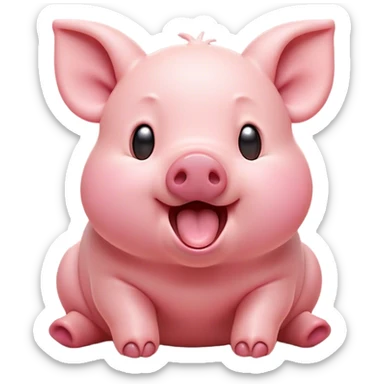 Cinematic Cute Yawning Piglet Portrait Emoji, Head tilted slightly with a dramatic, wide-open yawn, showcasing a soft, delicate rosy-pink hide with tiny droopy ears, round beady eyes barely open in drowsy contentment, Simplified yet irresistibly adorable features, highly detailed, glowing with a soft, cozy glow, high shine, relaxed yet expressive, stylized with a touch of playful whimsy, bright and endearing, soft glowing outline, capturing the essence of a sleepy yet affectionate piglet, so drowsy it feels like it could stretch out of the screen and curl up for a nap! sticker