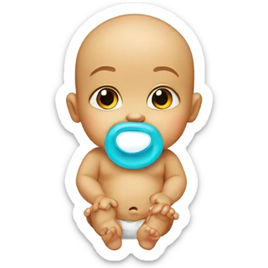 A baby with a pacifier sticker