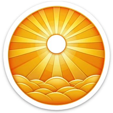 Golden sunrise with rays of light, no people sticker