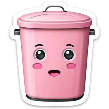 kawaii trash can EMOJI made of SPAM MEAT sticker