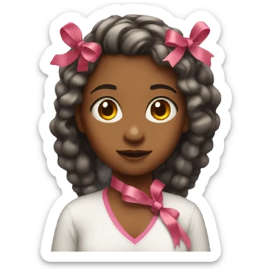 Girl with ribbon in hair  sticker