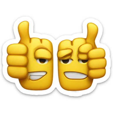 emoji with both thumbs up and thumbs down sticker