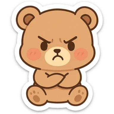 Chibi Bear Pout (angry but cute) sticker