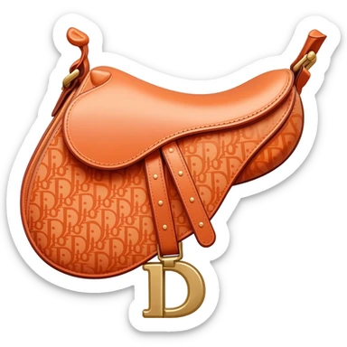 orange dior printed saddle bag sticker