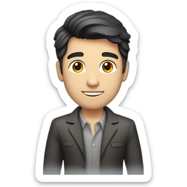 A young dark-haired male real estate agent casual sticker