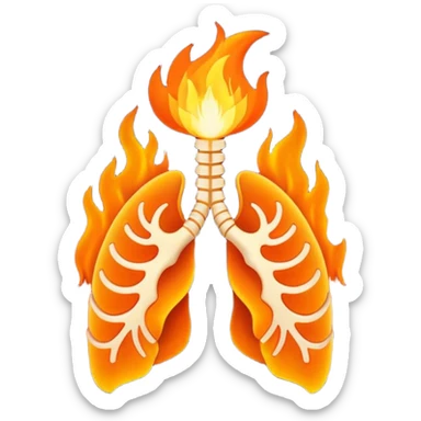Minimal line-art ribcage, small fire in the center.
Symbol of inner fire / anxiety / passion.  sticker