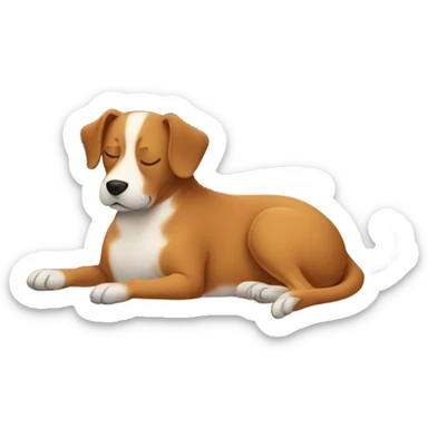 Dog sleeping on bed sticker