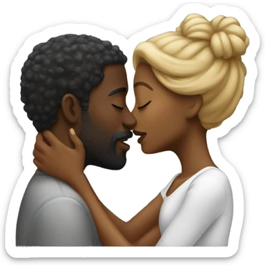 Black man and women kissing  sticker