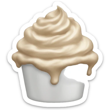 Brown whipped cream sticker