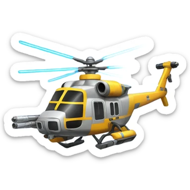 Helicopter with lightsabers sticker