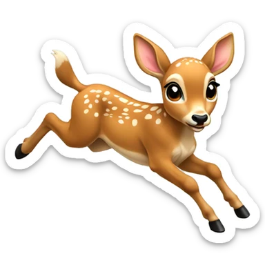 Fawn jumping  sticker