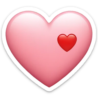 Light pink and red heart  sticker