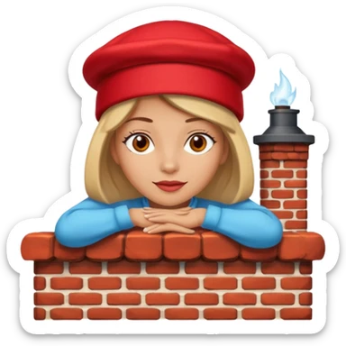 Female lie down on a chimney sticker