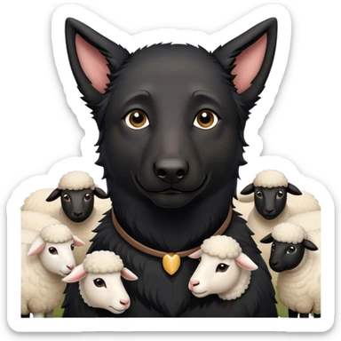 Black Shepherds with a flick of sheep sticker