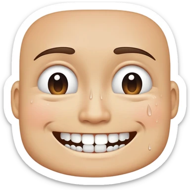 smiling through gritted teeth while crying sticker