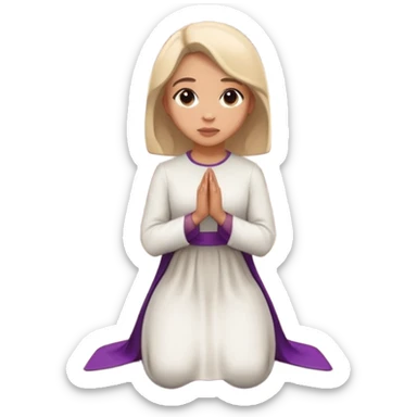 mujer en una iglesia arrodillada sticker