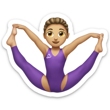 Gymnastics with ribbon spinning around sticker