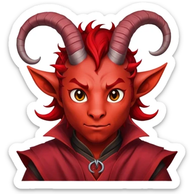 dnd male character tiefling and cloth sticker