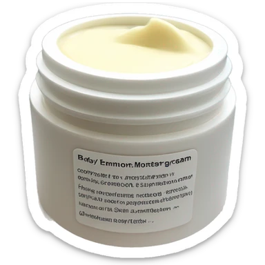 body moisturizer cream pot with label sticker