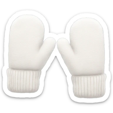 Two warm fluffy white mittens sticker