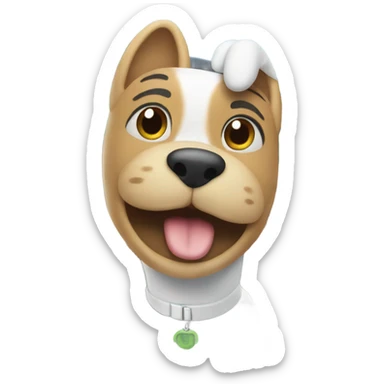 a paw store with a paw sign from half side view  sticker