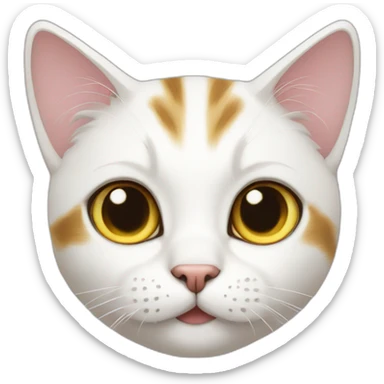 cat+cute+white sticker