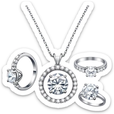 diamond ring necklace earrings jewelry sticker