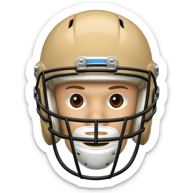 College football player helmet in light tan color  sticker