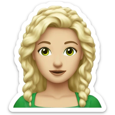 bulgarian blonde woman green eyes traditional top sticker