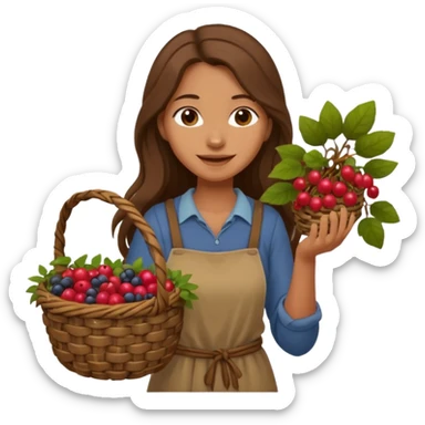 A gatherer woman carrying a woven basket of roots and berries.


















 sticker