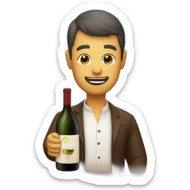 bebiendo vino sticker