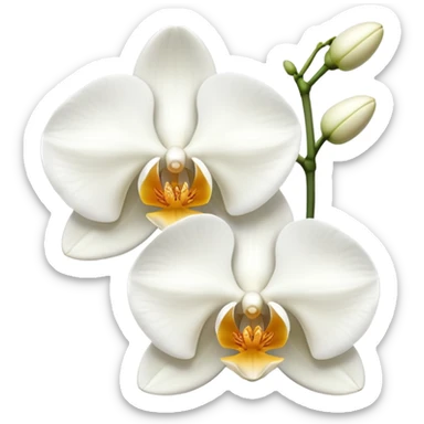 white orchids sticker