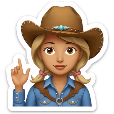 A cowgirl sticker