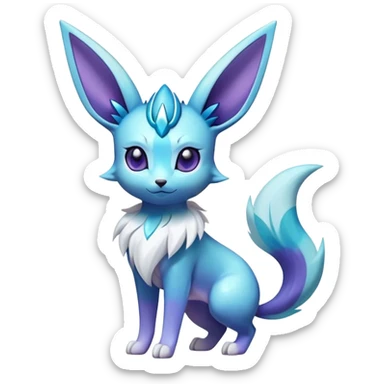 Shiny colorful Glaceon-Espeon-Pokémon sticker
