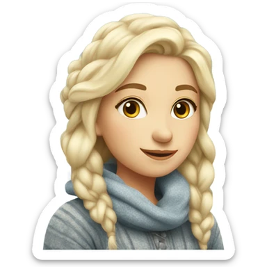 cozy beautiful finnish blond winter girl sticker