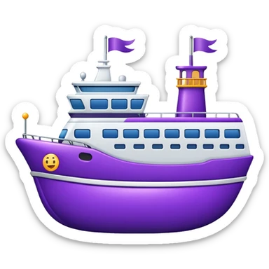 A ferry with a plum sticker